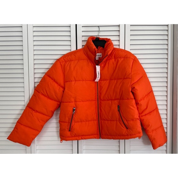 Amazon’s The Drop Womens Ari Cropped Puffer Jacket XS Fire Orange - Picture 4 of 6